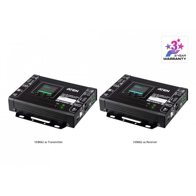 Приёмопередатчик True 4K HDMI H.265 over IP с POE ATEN VE8662