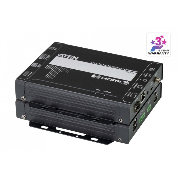 Оптический удлинитель True 4K HDMI, 10км (одномодовый кабель) ATEN VE883AK2