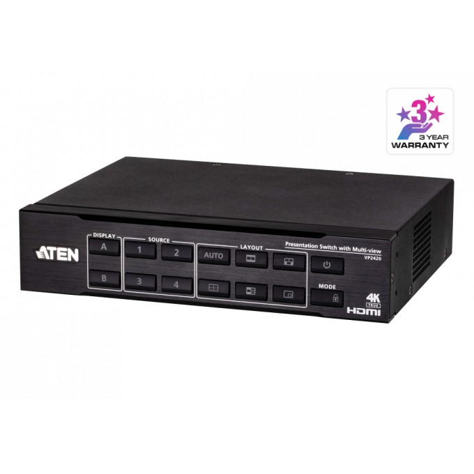 4x2 True 4K HDMI Презентационный коммутатор с Multi View ATEN VP2420