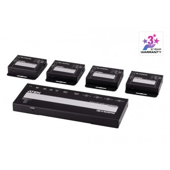 4-портовый 4K HDMI Cat 6 разветвитель с приемниками (4K@30 Гц) ATEN VS1824KIT